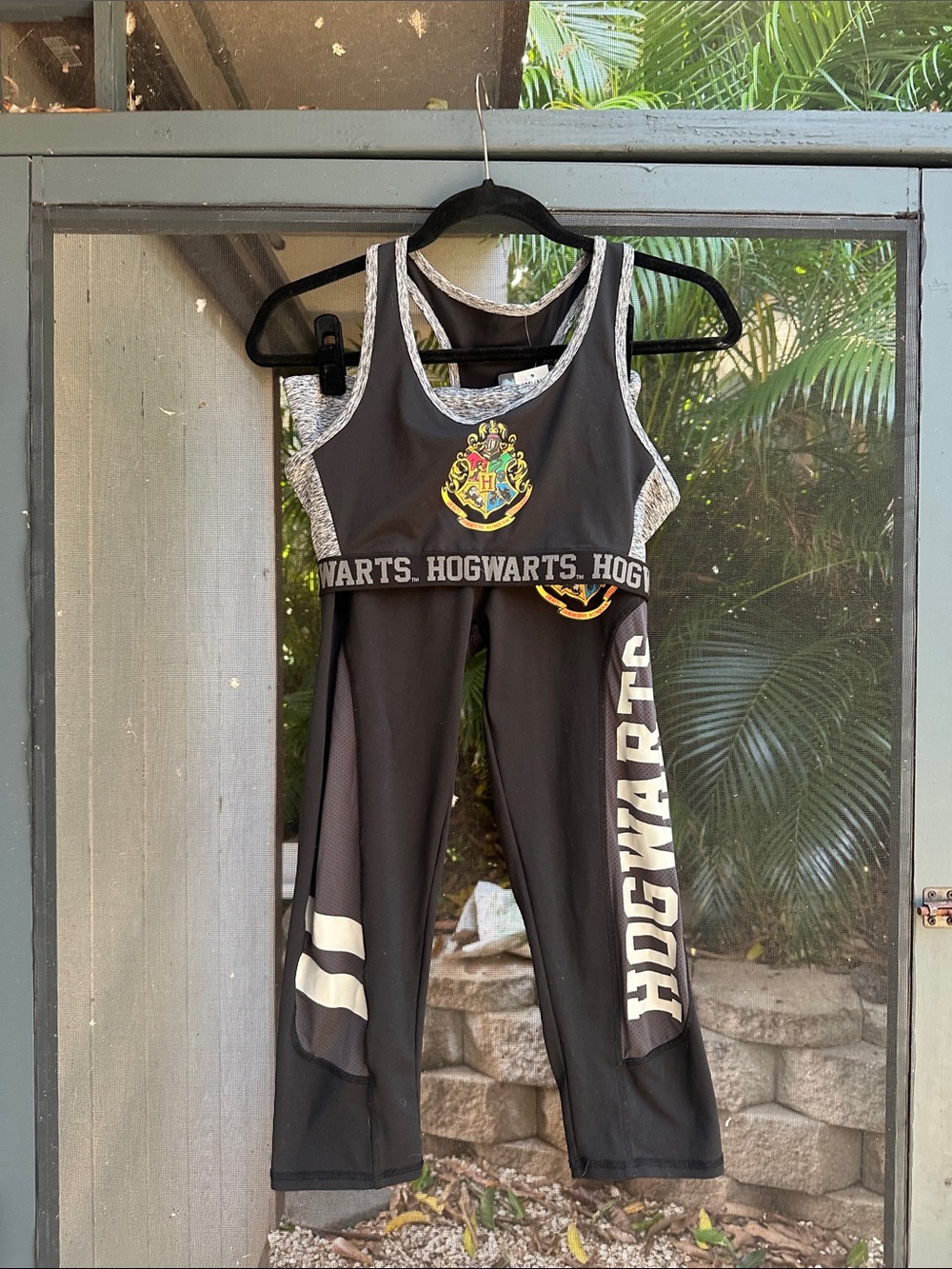 Harry Potter Hogwarts Black Sports Bra & Leggings Set